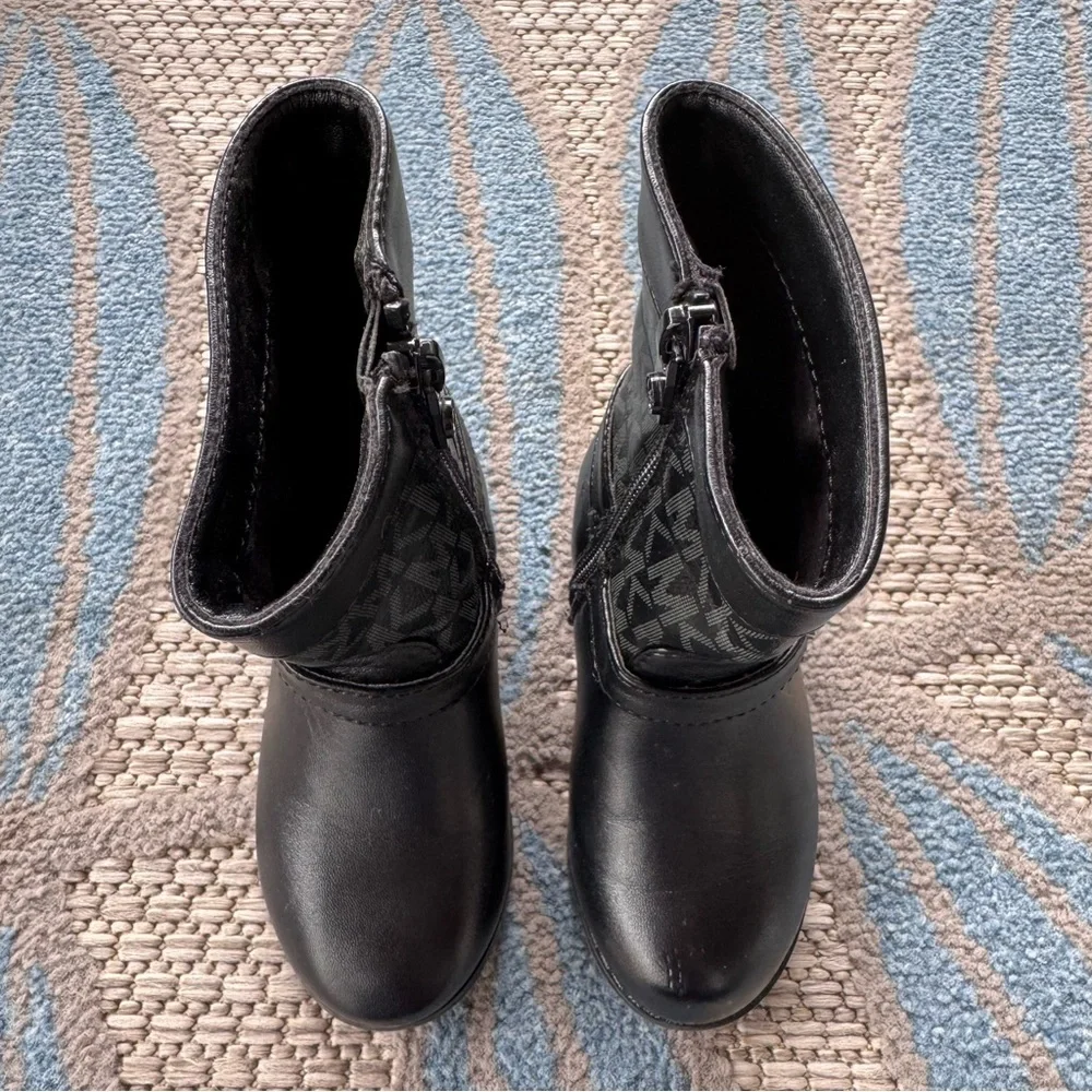 Michael Kors Baby Toddler Emma Jacquard 2 Zip Up Boots Size 7 Black‎